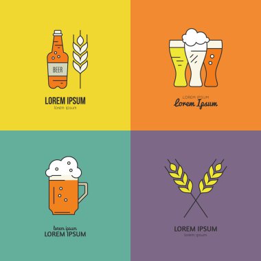 collection of beer logotypes