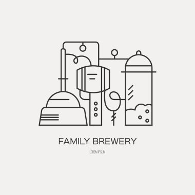 logotype with brewing factory