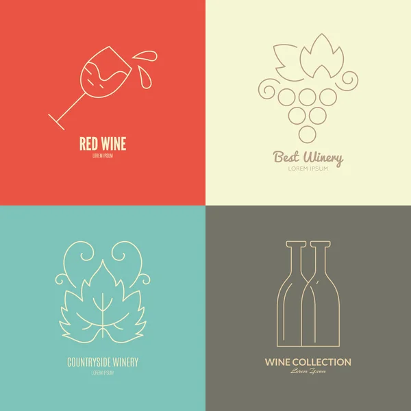 Logos et badges pour le vin — Image vectorielle