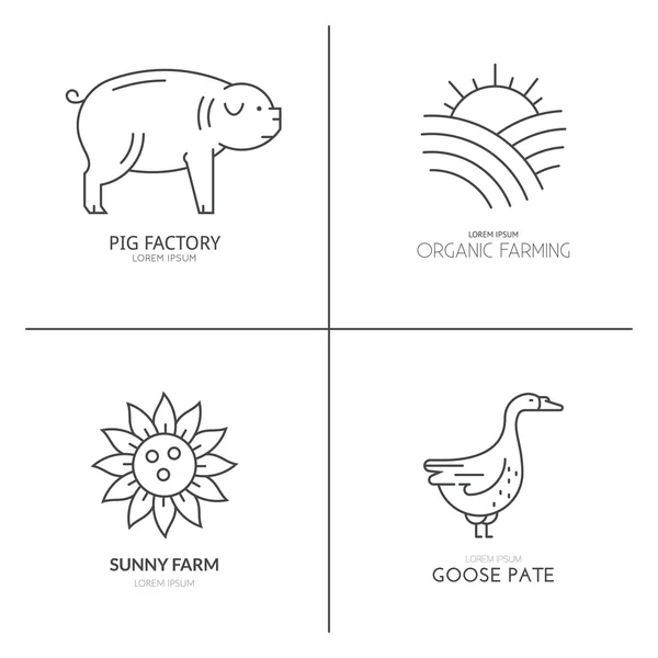 Logotyper för jordbruk industri — Stock vektor