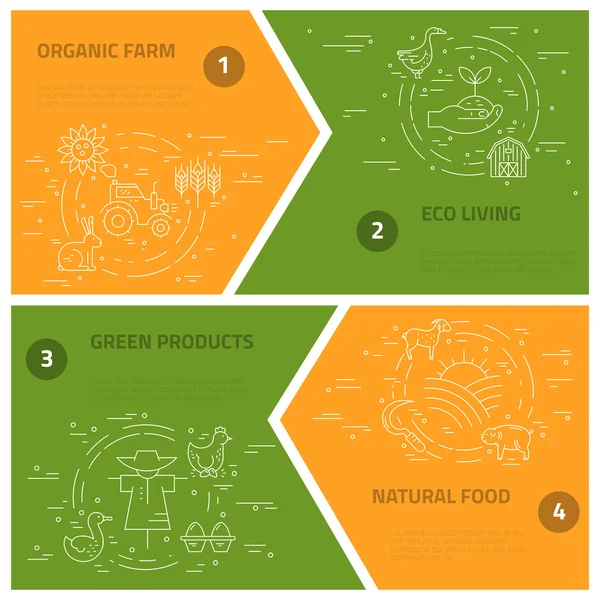 Coleção com diferentes símbolos agrícolas —  Vetores de Stock