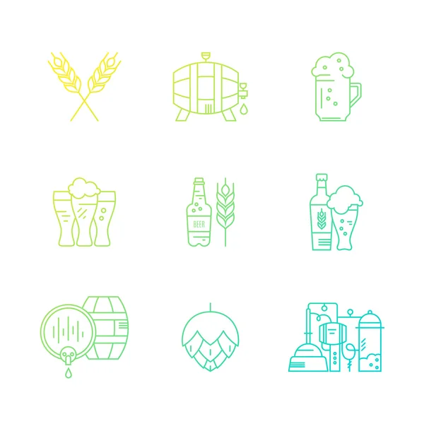 Collection of beer icons — Stock Vector