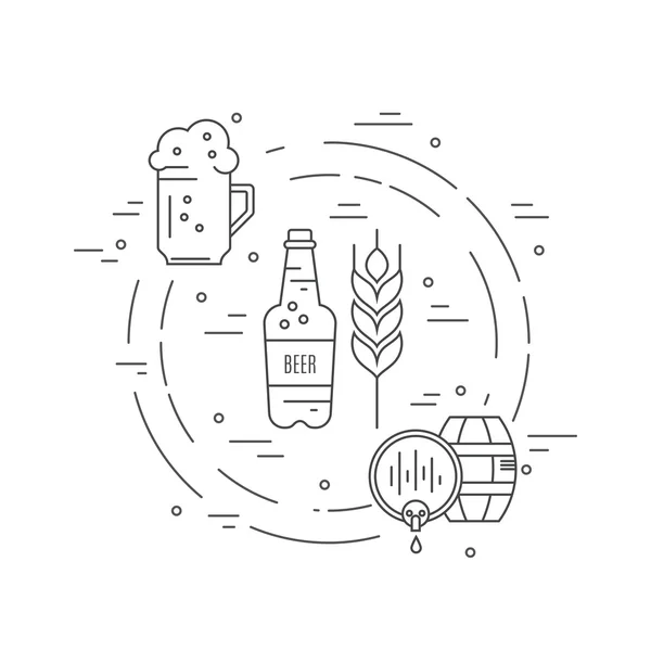 Beer and brewery symbols — ストックベクタ