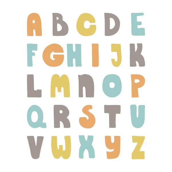 Niedliches buntes Alphabet — Stockvektor