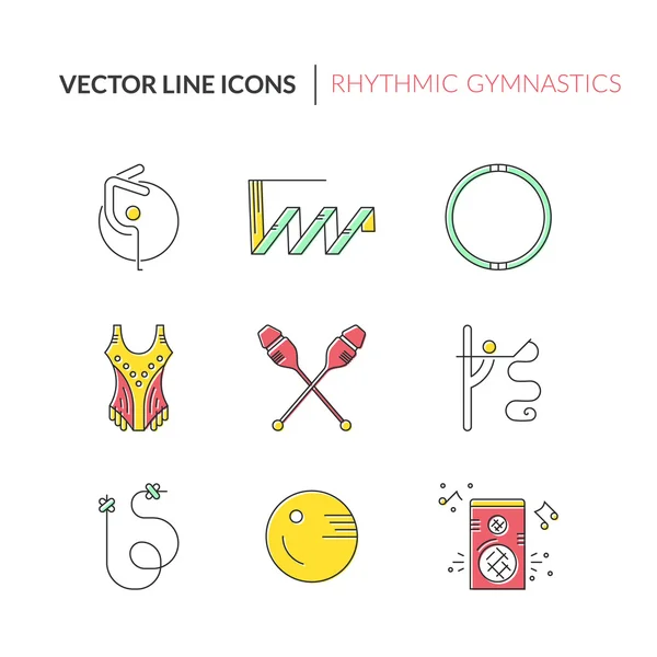 Symboler för rytmisk gymnastik — Stock vektor