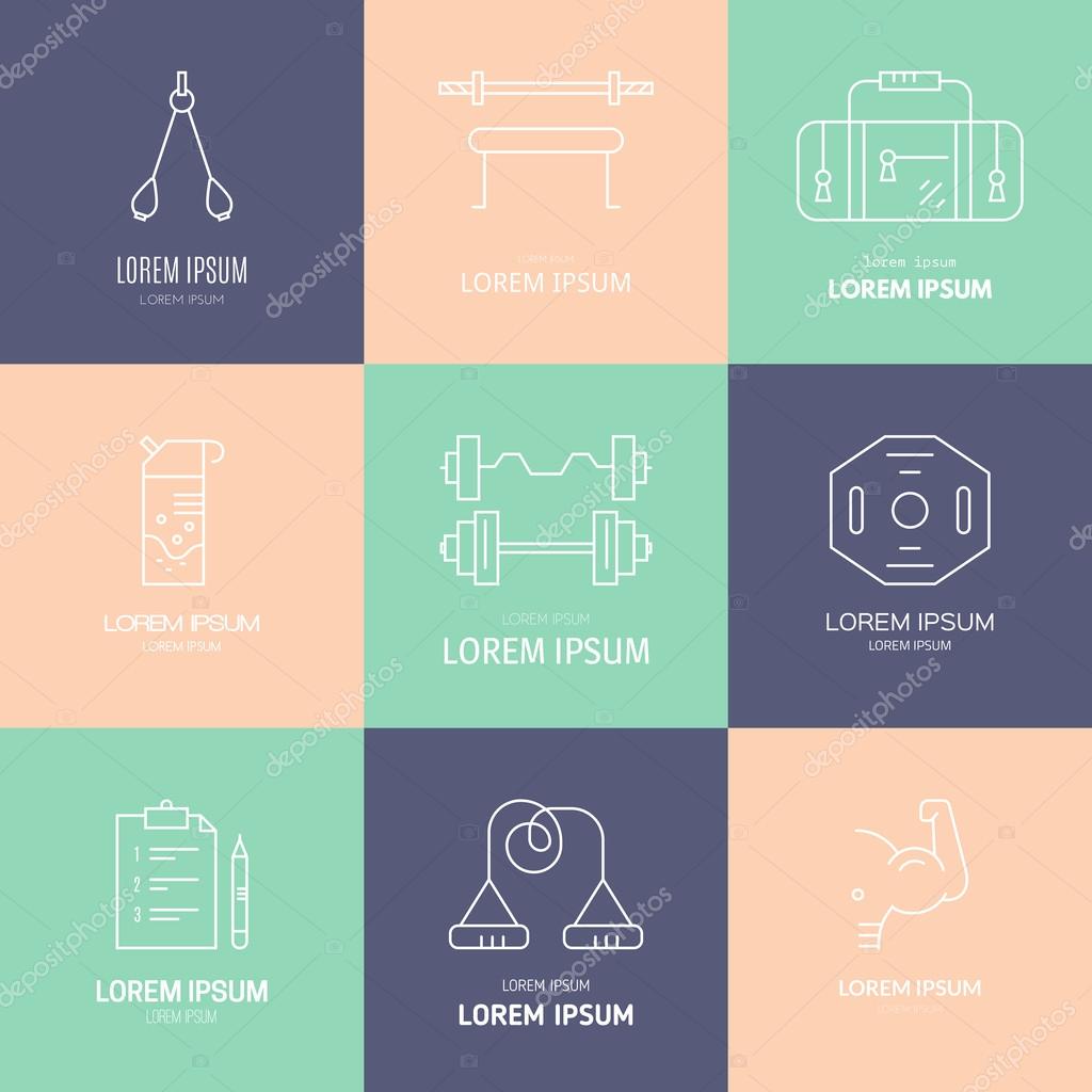 Active Lifestyle Logos Kollektion lizenzfreie Grafiken