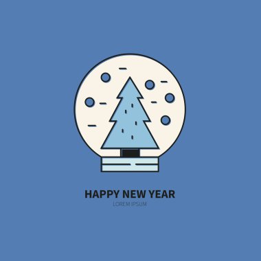 Mavi logo şablonu ile Noel ağacı