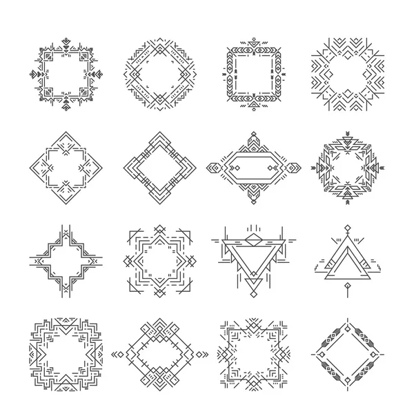 Tribal ethnic frames collection — Stock Vector