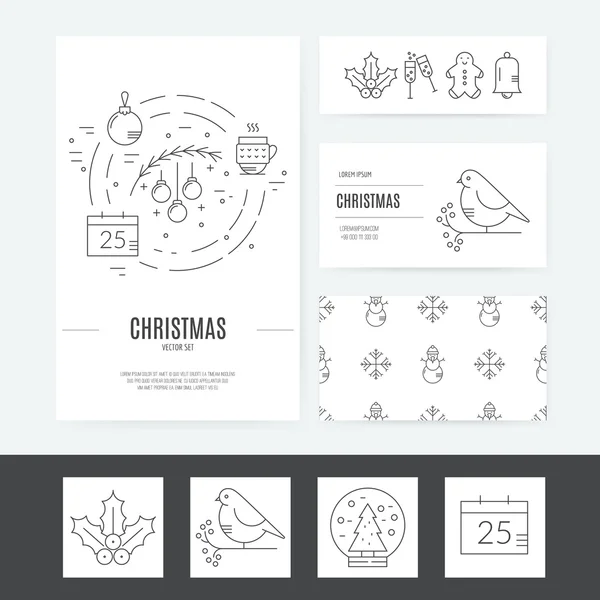 Christmas templates for  greeting cards — Stock Vector