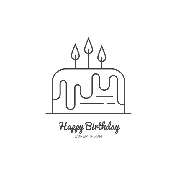 Geburtstagstorte mit Kerzen-Logo — Stockvektor