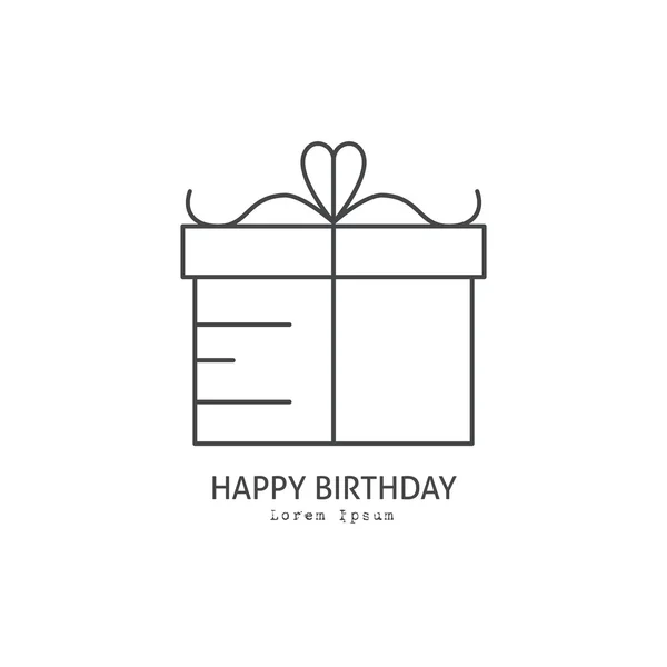 Modèle de logotype avec cadeau d'anniversaire — Image vectorielle