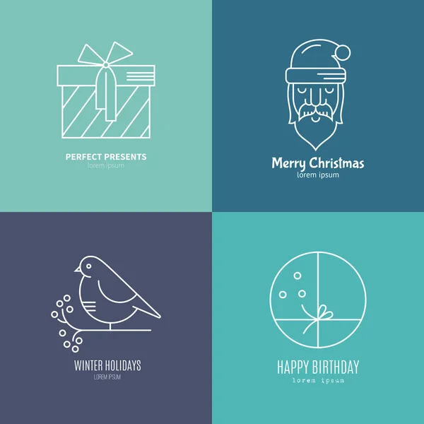 Ensemble de logos de Noël — Image vectorielle