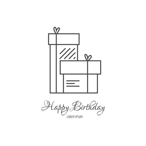 Шаблон логотипа с подарками на день рождения — стоковый вектор
