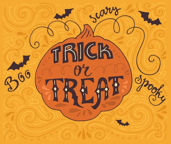 Halloween Trick or treat poster. — Stok Vektör