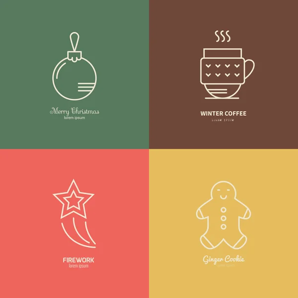 Kolekce vánoční ikony — Stockový vektor