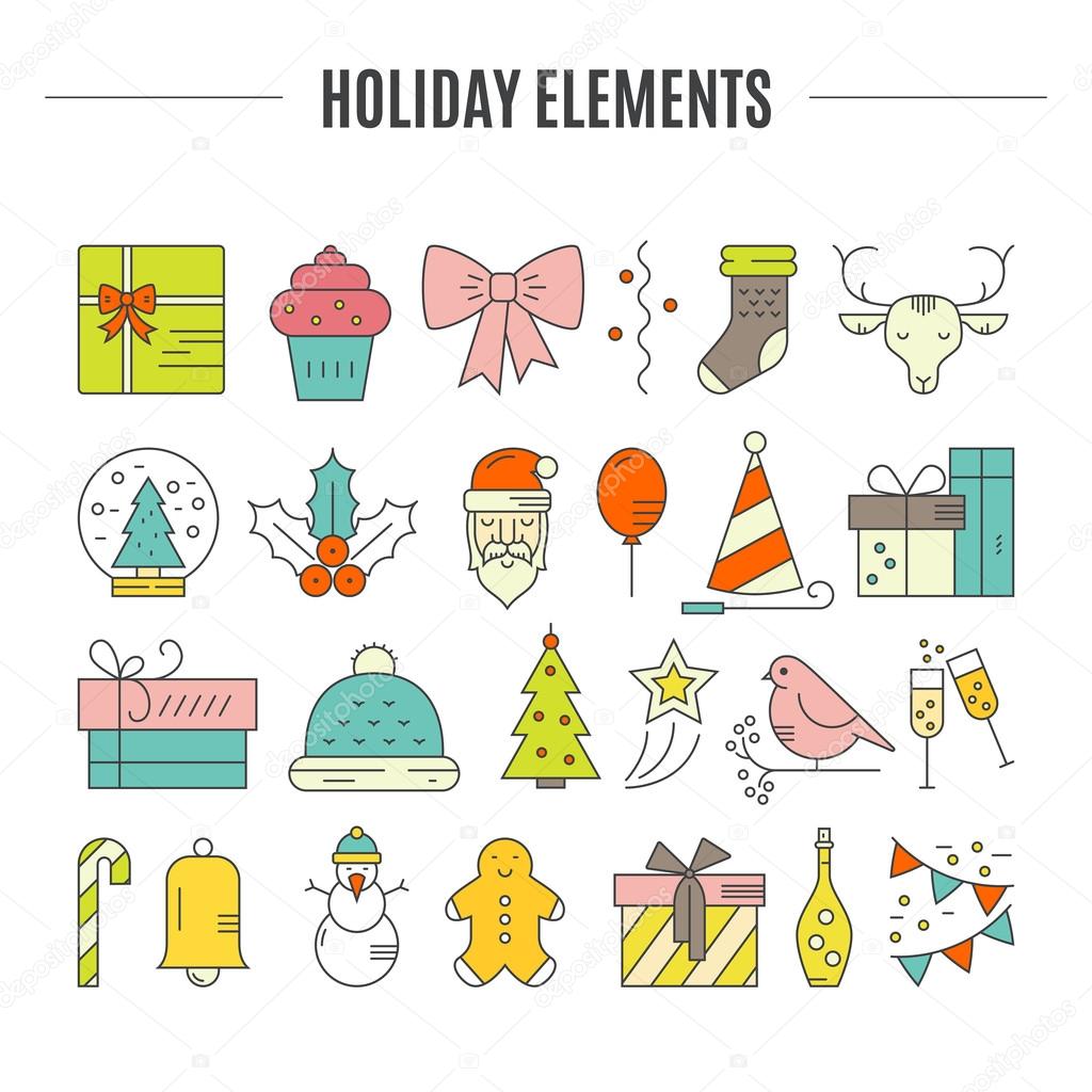 collection of Christmas icons