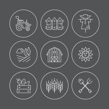 agricultural symbols in circle shapes