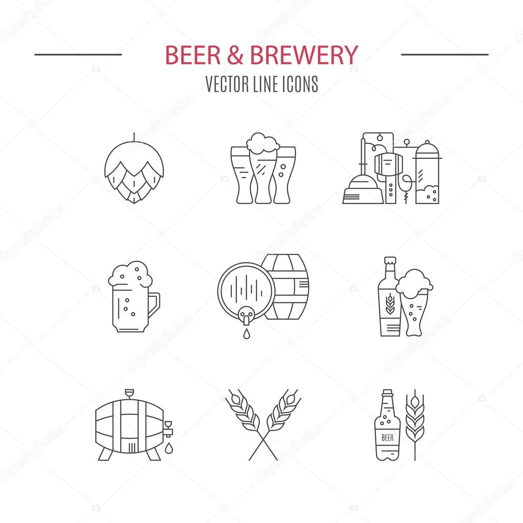 Collection of brewery icons