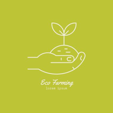 logo with hand and growing seed