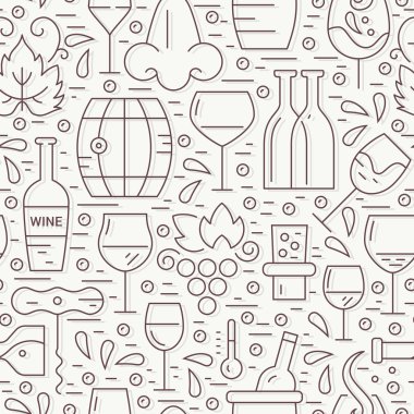 seamless pattern with vineyard elements
