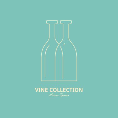 Modern line style logo with bottles