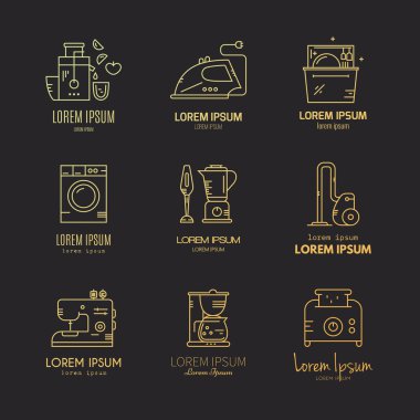 logos collection with kitchen utensils