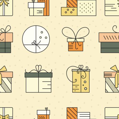 holiday seamless pattern with gifts
