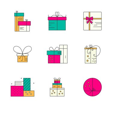 icons with gift boxes