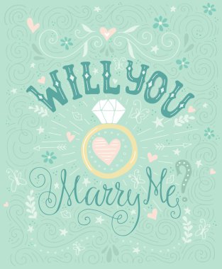 lettering with marriage proposal