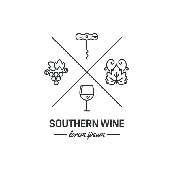 Logotipo Hipster para vino y bodega — Vector de stock