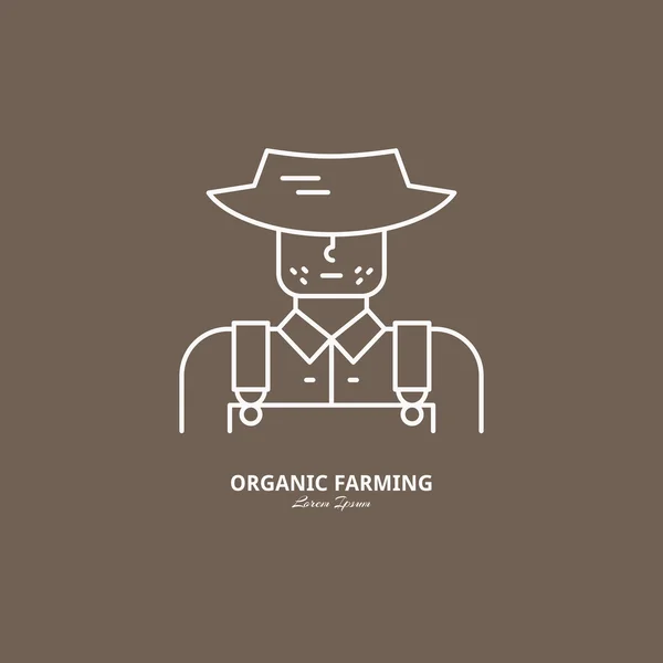 Farmer in hat agricultural logo — Διανυσματικό Αρχείο