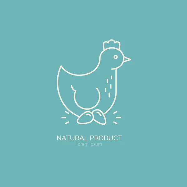 Huhn und Eier Logo — Stockvektor