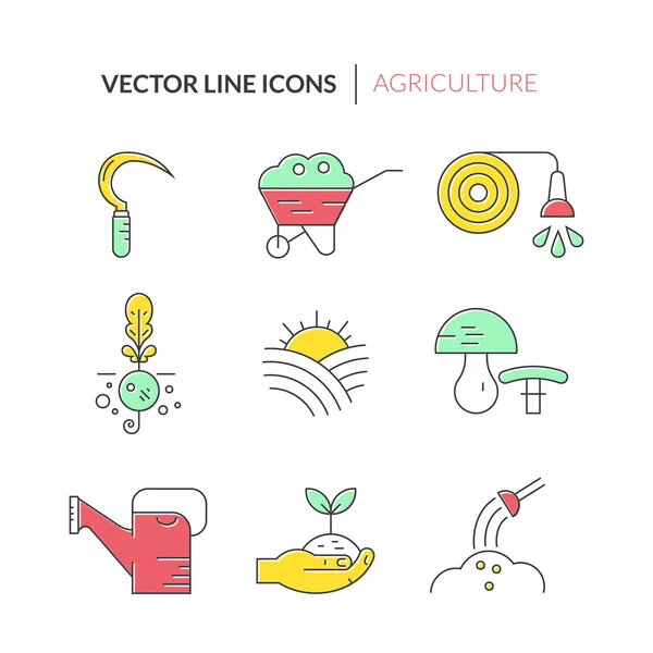 Иконы садоводства и растений — стоковый вектор
