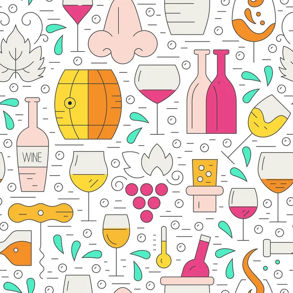 Seamless pattern with vineyard elements — Stockvector
