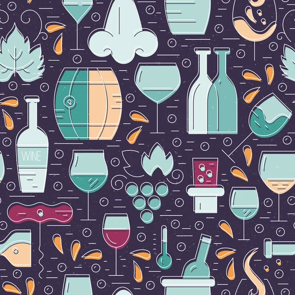 Seamless pattern with vineyard elements — Διανυσματικό Αρχείο