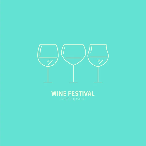 Logo with wine glasses — ストックベクタ