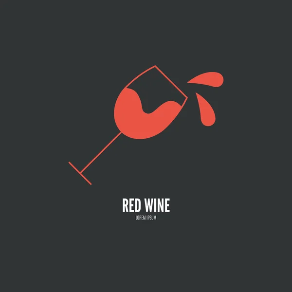 Logotype with wine glass — ストックベクタ