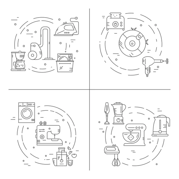 Collection of house appliances — Stock Vector