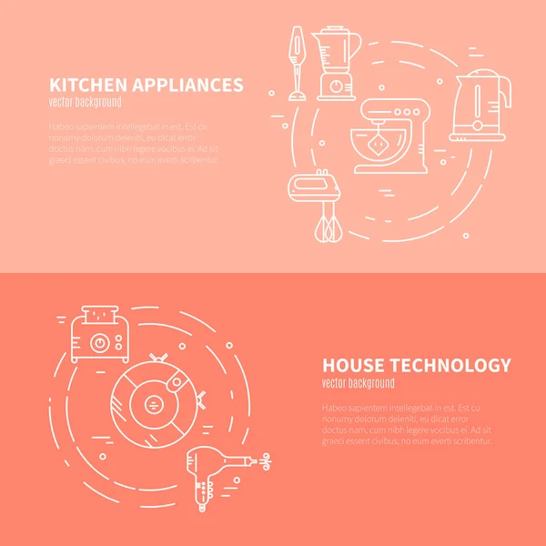 Kitchen utensils and household appliances — 스톡 벡터