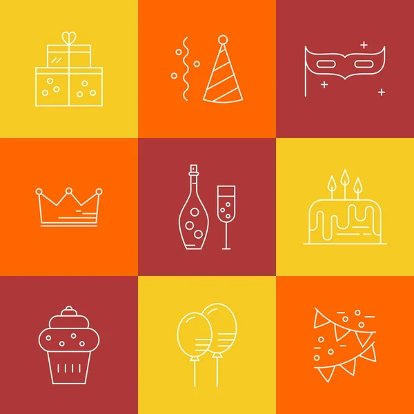 Elementos de diseño para fiesta de cumpleaños — Archivo Imágenes Vectoriales