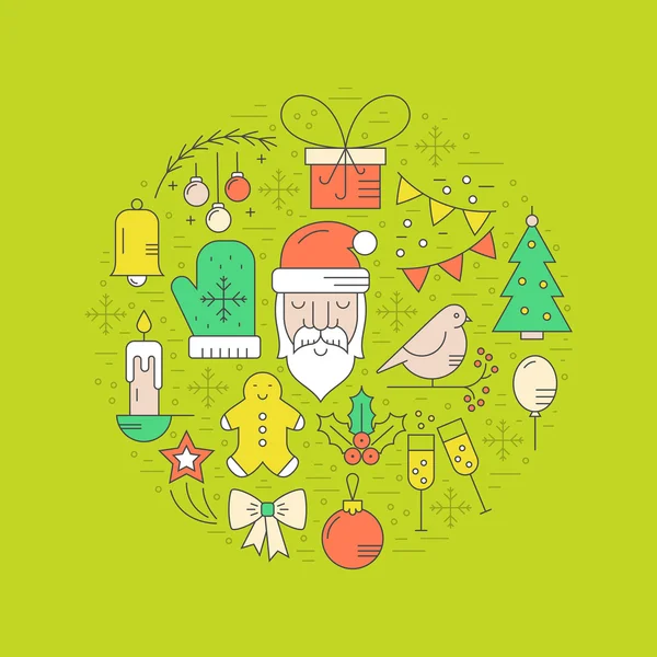 Decoraciones de Navidad y símbolos de invierno — Vector de stock