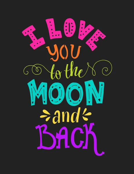 Love you to the moon concept — Stok Vektör