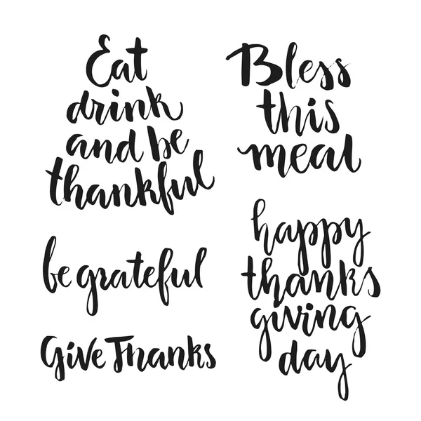 Thanksgiving belettering collectie — Stockvector