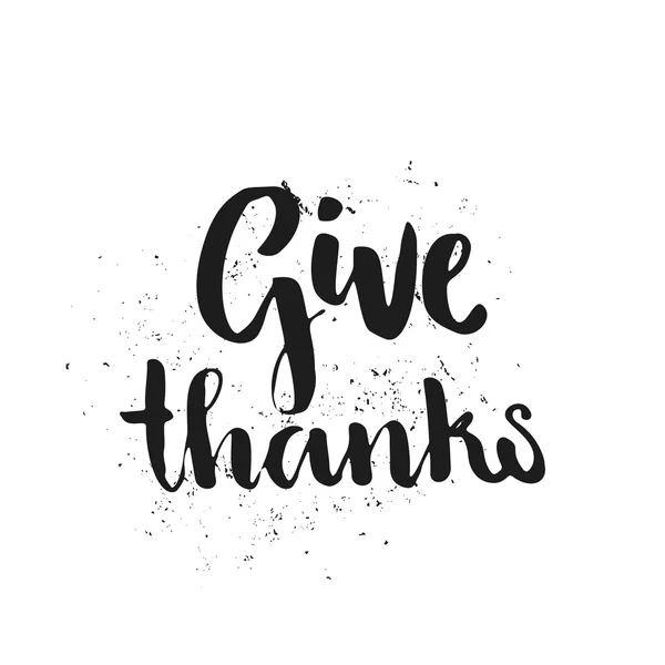 Give Thanks hand lettering — Stock Vector
