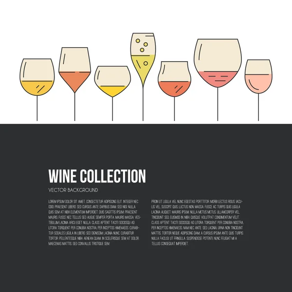 Carte des vins ou modèle de bannière — Image vectorielle