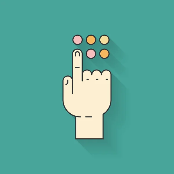 Hand pressing button — Stock Vector