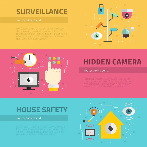 Surveillance Graphic Elements — 스톡 벡터