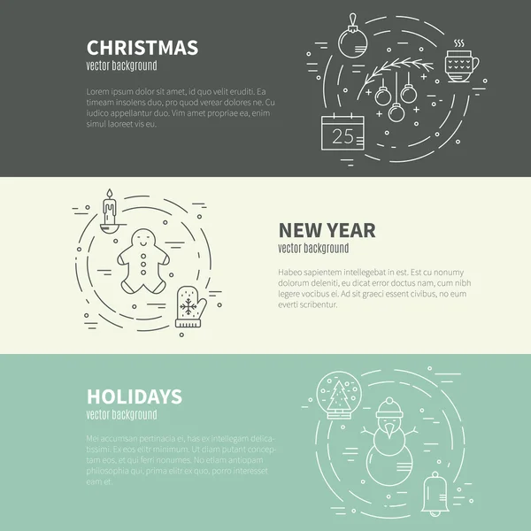 Diferentes objetos de Navidad y Año Nuevo — Archivo Imágenes Vectoriales