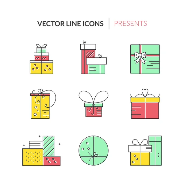 Gift boxes icons — Stock Vector