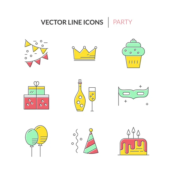 Party and Celebration icons — Stock Vector